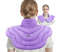 MORLIDEN Almohadilla térmica para microondas para cuello y hombros, almohadilla térmica grande adicional para calentar el cuello, congelador o microondas para aliviar el dolor