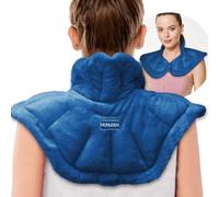 MORLIDEN Calentador de cuello y hombros calentable para microondas, almohadilla térmica para microondas con peso para cuello y hombros, compresa caliente y fría