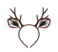 MorLuks Diadema de Ciervo, Diadema Cuernos Reno con Orejas, Accesorios de Disfraces de Ciervo para Niños Adultos Carnaval Halloween Cosplay Fiesta