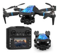 Morlyrctooy M18LCD Mini Dron con Cámara 1080P 3D Flip Diseño Plegable Control Remoto LCD Recargable 3 Velocidades Quadricóptero RC para Principiantes