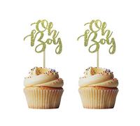 Morndew - Decoración para cupcakes (24 unidades), diseño de Oh Baby Boy Girl Oh Boy