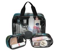 Morning Alps On The Lake - Bolsa de maquillaje de viaje para mujeres y hombres, bolsas de cosméticos translúcidas de paisaje, 3 piezas, bolsa grande para ducha, organizador de artículos de tocador,