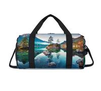 Morning Alps On The Lake - Bolsa deportiva con compartimento para zapatos, bolsa de viaje para fin de semana, gimnasio, organizador de equipaje para mujeres, hombres, niños y niñas