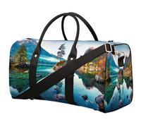 Morning Alps On The Lake Landscape - Bolsa de viaje para mujeres, hombres, niñas, niños, bolsas de viaje para fin de semana de paisaje, 22.7 L, bolsa de equipaje de cabina para deportes, gimnasio,