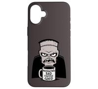 Morning Bad Coffee, Buen Divertido, Espeluznante Monstruo reanimado Carcasa para iPhone 16 Plus
