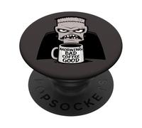 Morning Bad Coffee, Buen Divertido, Espeluznante Monstruo reanimado PopSockets PopGrip Adhesivo