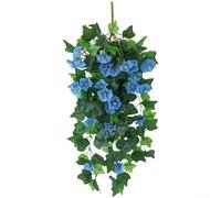 Morning Glory - Trompeta artificial con construcción para uso a largo plazo en varias aplicaciones de decoración (azul)