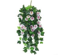 Morning Glory - Vid artificial de trompeta con construcción para uso a largo plazo en varias aplicaciones de decoración (rosa claro)