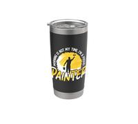 Morning Is Not My Time I'm A House Pintor Artesanos Pintor Vaso térmico de acero inoxidable de doble pared