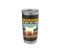 Morning Is Not My Time I'm A Orgulloso Dueño De Burros Amante De Los Burros Vaso térmico de acero inoxidable de doble pared