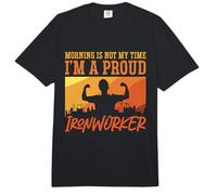 Morning Is Not My Time I'm A Orgulloso Metalworker Ironworker Comfort Colors Adult Heavyweight T-Shirt