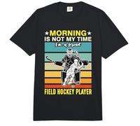 Morning Is Not My Time I'm Hockey Goalie Jugador de Hockey sobre césped Comfort Colors Adult Heavyweight T-Shirt