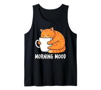Morning Mood Cat Lovers Café Diseño Lindo Camiseta sin Mangas