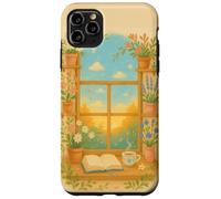 Morning Reading Window Flowers Sunshine Bookish Estética Carcasa para iPhone 11 Pro MAX