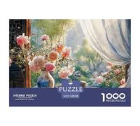 Morning Sunlight Shines 1000 Stück Stabiler Karton Puzzle Floral Vase Stressabbau Kreatives Spiel Puzzles Für Erwachsene Und Kinder 52x38cm/1000pcs