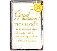 Morning This Is God Creative Tin Sign Home Decor 8 X 12 in