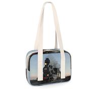 Morning Train - Pequeñas bolsas de lona deportivas con diseño de tren de vapor, bolsa de gimnasio, ligera, casual, bolsa organizadora de deportes para niños, niñas, niños, mujeres y hombres
