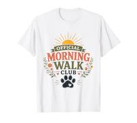 Morning Walk Club Dog Mom Floral Mujeres Amantes de los Perros Camiseta