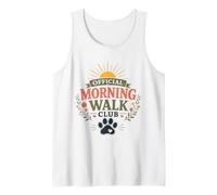 Morning Walk Club Dog Mom Floral Mujeres Amantes de los Perros Camiseta sin Mangas