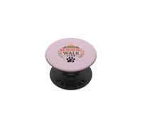 Morning Walk Club Dog Mom Floral Mujeres Amantes de los Perros PopSockets PopGrip Adhesivo