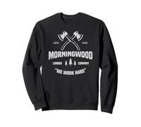 Morning Wood Lumber Co We Work Hard Funny - Camiseta de Regalo para Hombre Sudadera
