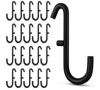 MorningRo 20 ganchos negros para tablero de clavijas, accesorios de almacenamiento de metal, llaves, utensilios de joyería, organizador colgante compatible con IKEA Skadis para el hogar, oficina