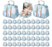 MorningRo 50 mini maletas de viaje, caja de regalo de equipaje pequeño, latas de caramelos, almacenamiento pequeño vintage con tapas con bisagras para contenedor de monedas, decoración de despedida de