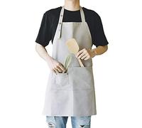 MORNITE Delantales de arte para pintar cerámica, para hombres y mujeres, delantales de cocina impermeables, verde, gris, predeterminado