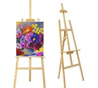 MorNon Caballete de Madera Grande Ajustable - Soporte de Lienzo para Estudio y Campo - para Niños y Adultos