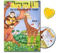 Moro y Lilli Band 1,La escuela de guitarra para niños de 6 a 10 años de edad de Gerhard Koch-Darkow,melodía y juego de acordes,con colorido cordero en forma de corazón