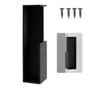 MOROBOR 1 manija de puerta de bolsillo, manija oculta para puerta de granero, manijas modernas de aleación de aluminio para puerta corredera de granero (negro)