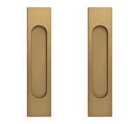 MOROBOR 18CM Auto-Stick Rectangual puerta corredera tira, 2pcs Bronce Oro Aleación de Aluminio Flush Pull Punch-Libre de la manija para la puerta corredera de granero Ventanas Gabinetes