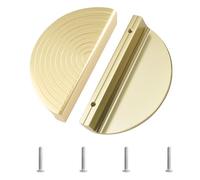MOROBOR 2 tiradores de cajón de media luna, mango semicircular decorativo en forma de C, manijas de doble agujero, aleación de zinc sólido, tiradores para cajones de armario (patrón de línea de arco)