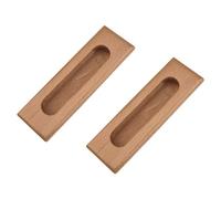 MOROBOR 2 tiradores rectangulares empotrados de madera ocultos, diseño integrado, tiradores de madera para puerta corredera, tiradores de armario corredizas para puerta corredera de granero, tiradores