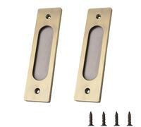 MOROBOR 2 tiradores rectangulares empotrados para puerta corrediza, 15 cm, aleación de aluminio, bronce y tornillos de montaje para puerta corrediza de granero