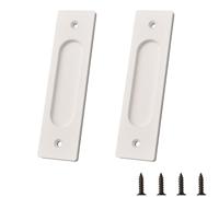 MOROBOR 2 tiradores rectangulares empotrados para puerta corrediza, 15 cm, aleación de aluminio, color blanco, tiradores de dedo para puerta de armario con tornillos de montaje para puerta corrediza