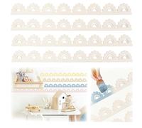 MOROBOR 20 adornos decorativos de madera, diseño de arco iris sin terminar, molduras de madera, bonitos adornos de madera para pintar, para decoración del hogar, gabinete, estante, ventana, puerta