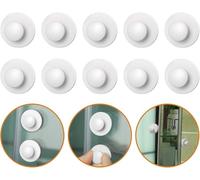 MOROBOR 20 asas adhesivas redondas de plástico para cajones de cocina, baño sin taladros, color blanco