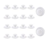 MOROBOR 20 pomos de cajón autoadhesivos de plástico para armario, cajón, auxiliar, color blanco puro