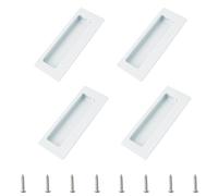 MOROBOR 4 manijas rectangulares empotradas ocultas, manijas de puerta corredera de diseño integrado con tornillos, tiradores de gabinete de acero inoxidable para tiradores de cajones de armario