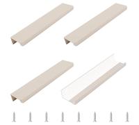 MOROBOR 4 Piezas Tirador de Borde de Dedo en Gris Cachemira, Tiradores Ocultos Instantáneos Autoadhesivos, Tiradores de Cajón de Aleación de Aluminio Modernos para Puerta de Cocina Hogar / 150mm