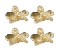 MOROBOR 4 pomos de latón macizo con forma de flor, pomos de cajón de pétalos, tiradores de cocina para armarios, cómodas, puertas, tiradores dorados para decoración de muebles