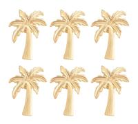 MOROBOR 6 manijas doradas de palmera de coco para gabinete, tiradores de cajón, pomos de gabinete de palmera de coco, aleación de zinc, un solo agujero para cajón de armario de cocina