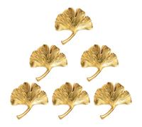 MOROBOR 6 Piezas Pomos de Armario de Ginkgo, Tiradores de Cajón de Metal Macizo, Tirador Creativo para Decorar Armario, Cajón, Estantería, Muebles, Herrajes Clásicos de Gabinete, Oro Antiguo