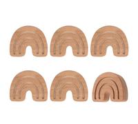 MOROBOR 6 pomos de madera con forma de arco iris, manijas de madera de haya de un solo agujero, manijas de madera de alacena, tiradores de armario para cajones con tornillos