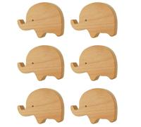 MOROBOR 6 pomos de madera en forma de elefante con un solo agujero, tiradores de madera de haya para armarios, cajones con tornillos y tubo de expansión