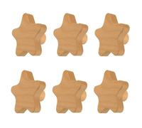 MOROBOR 6 pomos de madera en forma de estrella de un solo agujero, manijas de madera de haya, manijas de armario de madera para cajones con calcomanías