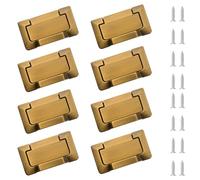 MOROBOR 8 tiradores de anillo de estilo europeo, perilla de puerta oculta Tatami de aleación de zinc, tiradores de latón de 2.8 pulgadas con tornillos, para armario, cajón y armario