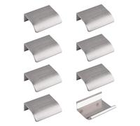 MOROBOR Finger Edge Pull, 8 unidades de mango oculto de aleación de aluminio, mango invisible, 50 mm, tiradores de muebles de níquel cepillado, autoadhesivos instantáneos
