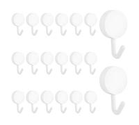 MOROBOR Ganchos autoadhesivos, 20 ganchos de plástico resistentes para pared, para llaves, soporte para calcetines para el hogar, cocina, baño, oficina, puerta (blanco)
